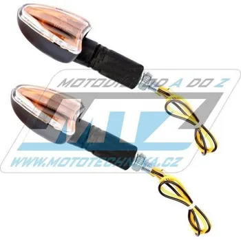 Elektroinstalace pro motocykl Blinkry Mini (tvar šipka/slza) dlouhé provedení - černé 84-MIR7016