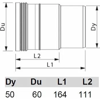 Kanalizační potrubí Vyrovnávací spojka pro vnitřní odpadní vodu Wavin, O 50 mm