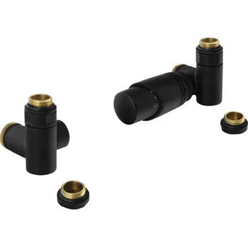 Radiátor Bruckner WICHER ECK COMBI připojovací sada termostatická rohová, černá mat