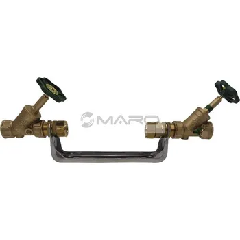 Greiner Souprava vodoměrná se šroubením, ventily Schlösser 1", pro vodoměr se závitem 1" 160-165-190 mm (152-192 mm), nerezový držák, 7911.96.00.613.VS