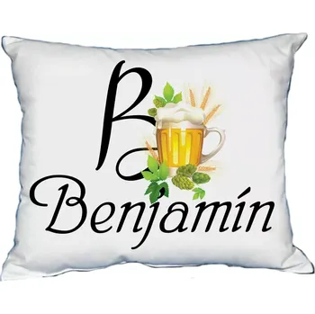 Dekorativní polštářek Polštář s pánským jménem BENJAMÍN Světle zelený (polštářek pánské jméno )