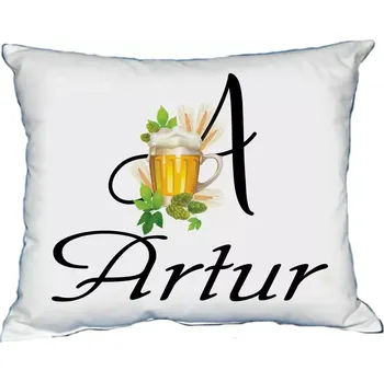 Dekorativní polštářek Polštář s pánským jménem ARTUR Bílý (polštářek pánské jméno )