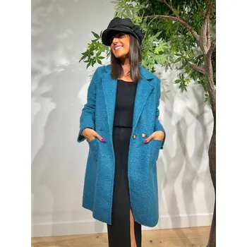 Dámský kabát Trendy dámský azurový TEDDY kabát, VELIKOST UNI ( S, M , L )