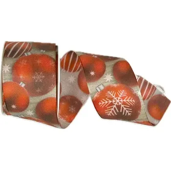 Stuha Stuha vánoční GALA NIGHT RED tmavě červená 40mm x 2m (16,-Kč/m) (Stuha vánoční, taftová, oboustranný fotopotisk, s vlascem v lemu)