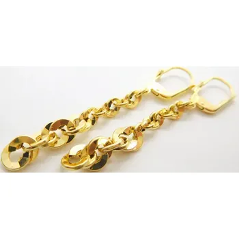 Náušnice Klenoty Budín Dámské visací řetízkové zlaté náušnice na patent 585/1,67gr HK2284 (Klenoty Budín Dámské visací řetízkové zlaté náušnice na patent 585/1,67gr HK2284)