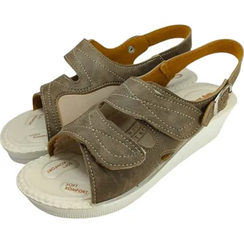 Dámské sandále M 2815/H - N14 dámské zdravotní lehké kožené sandály; halluxové sandály v přírodní hnědé barvě 37