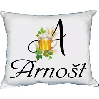Dekorativní polštářek Polštář s pánským jménem ARNOŠT Světle zelený (polštářek pánské jméno )