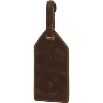 Kožená jmenovka na kufr hnědá - Katana Enisia hnědá