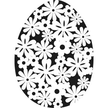 Šablona vajíčko , kytky, 15 x 10 cm, plast