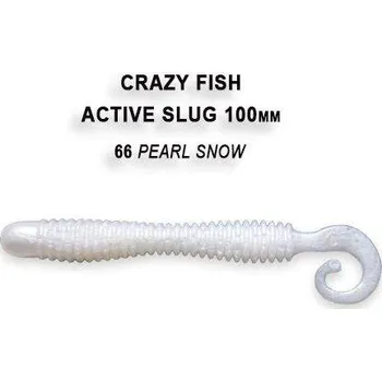 Umělá nástraha Gumová nástraha Crazy Fish Active slug 10cm 66 Pearl snow (6ks)