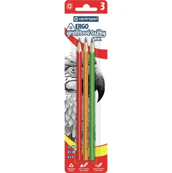 Grafitové tužky CENTROPEN 9511/3, 3ks ERGO