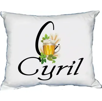 Dekorativní polštářek Polštář s pánským jménem CYRIL Žlutá (polštářek pánské jméno )