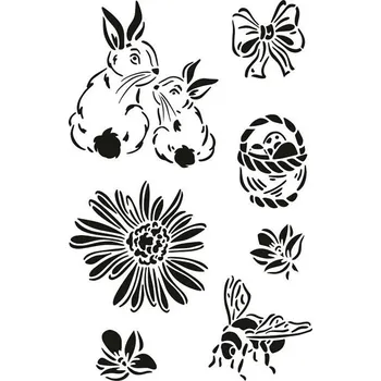 Šablona Jarní motivy, plast, 20 x 30 cm