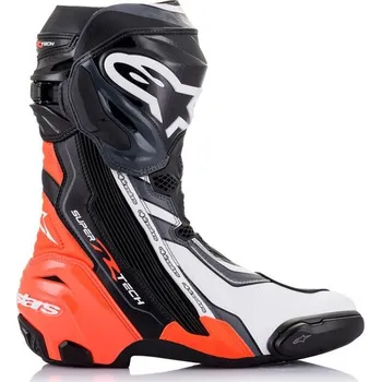 Moto obuv boty SUPERTECH R, ALPINESTARS (černá/červená fluo/bílá/šedá) 2025 (Velikost: 39) 2H29410