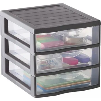 Úložný box SUNDIS Úložný box se 3 zásuvkami, antracit, OFFICEMIX A6