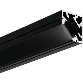 LED páska Ledshopik LED profil rohový a konstrukční KLUS 45-PLUS černý - LED profil 45-PLUS černý - 1m