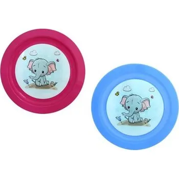 Talíř Talíř d21cm měl. SLŮNĚ IML, aqua, růž., dětský, plast