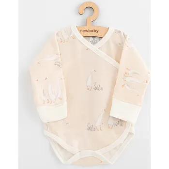 Kojenecký body Kojenecké bavlněné celorozepínací body s dlouhým rukávem New Baby Husičky 56 (0-3m)