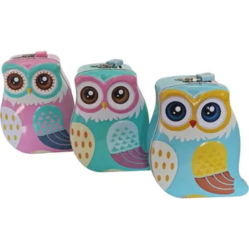 Pokladnička Pokladnička SOVA, 2druhy, 13,5x7,5x*17cm, plech
