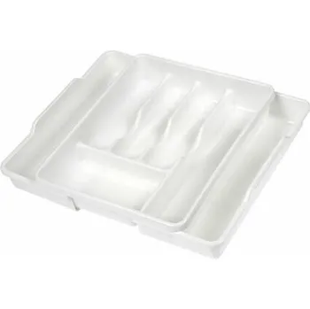 Příborník do zásuvky Příborník 38x32(50)x7,5cm, bílý, nastav. 5přihr.,plast