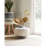 Váza na květiny béžová a šedá venkovní vnitřní květináč tradiční boho Beliani