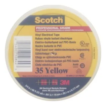 Izolační páska Elektrikářská páska, Žlutá PVC 8750V 19mm x , délka: 20m tloušťka 0.18mm Scotch(TM) 35 3M