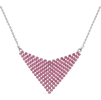 Náhrdelník Swarovski Elements Náhrdelník Chic ze stříbra s růžovými křišťály NMESH18R