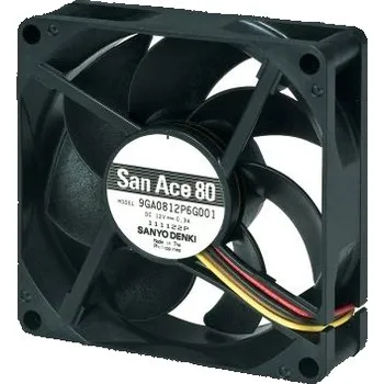 PC ventilátor Sanyo DenkiAxiální ventilátor 12 V DC DC, průtok vzduchu: 103.2m³/h 3.6W300mA, 80 x 80 x 20mm