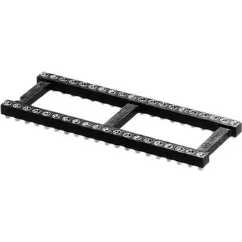 Patice Dip IC, rozteč: 2.54mm šířka řady 15.24mm, počet kontaktů: 28, Povrchová montáž, 3A, svislá otevřený rám Aries