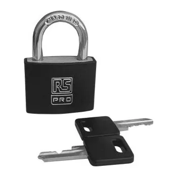 Visací zámek Ne Visací zámek, Hliník Vnitřní, venkovní 6mm třmen, Černá