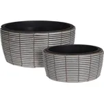 PROGARDEN Květináč proutěný s vložkou sada 2 ks šedá KO-VN8000140