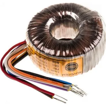 Transformátor Toroidní transformátor, počet výstupů: 2, sekundární napětí: 2 x 12V ac, 60 (Dia.) x 31mm