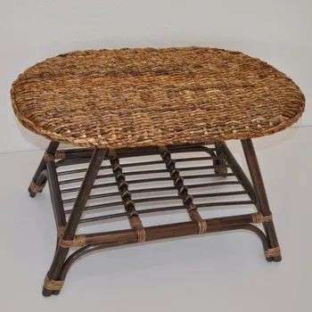 Zahradní stůl Ratanový stolek Fabion oválný tmavý, banánový lits