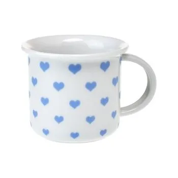 Hrnek 100ml TINA - MODRÁ SRDÍČKA, čes.porcelán