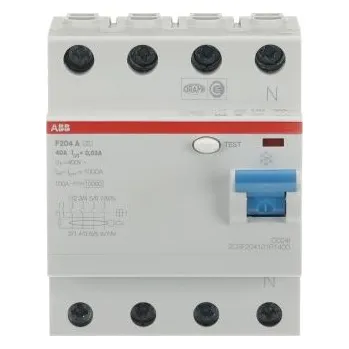 Proudový chránič RCCB 4pólový Typ A 40A 30mA ABB CE 400V ac