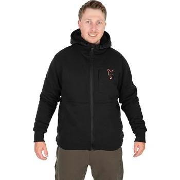 Rybářské oblečení Fox Bunda Collection Sherpa Jacket Black Orange - Velikost XXXL