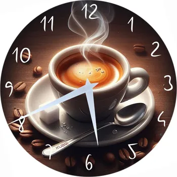 Hodiny KUBRI KU2105 - Hodiny od českého výrobce s krásným motivem kávy