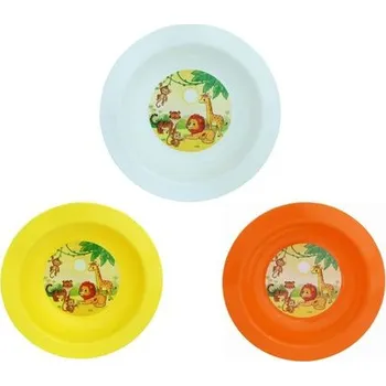 Talíř Talíř d17,3cm hlub. DŽUNGLE IML, bílý, oranž, žlutý, dětský, plast