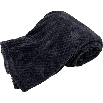 deka Home Elements Mikroflanelová deka, tmavě šedá s texturou Home Elements