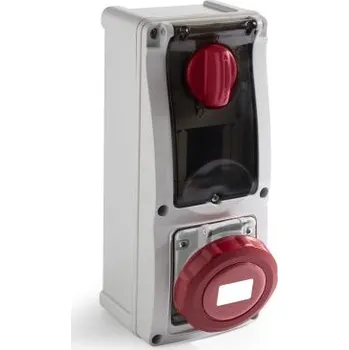Elektrická zásuvka IP67 32A 415V 3P plus N plus E RCD switched socket