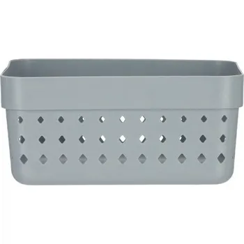 Úložný box Košík SEOUL L-organ., 16x12x7cm-mat.šedý, plast