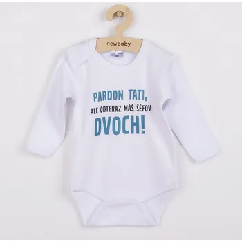 Kojenecký body Body s potiskem New Baby Pardon tati,... máš šéfov dvoch! - Velikost 62 (3-6m)