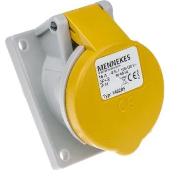 Elektrická zásuvka Průmyslový napájecí konektor Zásuvka, Montáž na panel, Samice, formát pólů: 2P plus E, orientace těla: 20° barva Žlutá, 16A,
