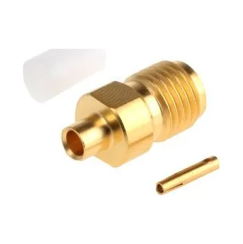 Anténní redukce Konektor SMA, Samice, orientace těla: Rovný, 50Ω, Kabelová montáž izolace krimpováním, přepážka: Ne plus 105 °C -65 °C, typ