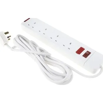 Napájecí kabel Prodlužovací kabel, délka kabelu: 5m 4 zásuvky Bílá Typ G – britská Ano Prodlužovací kabel