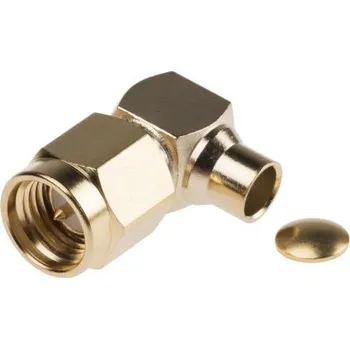 Redukce Konektor SMA, Samec, orientace těla: Pravý úhel, Subminiaturní, 50Ω, Kabelová montáž izolace pájením, přepážka: Ne, 450