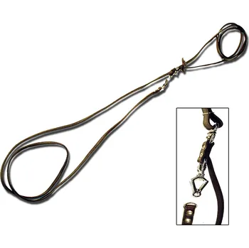 Vodítko pro psa Zubíček Vypouštěcí vodítko z ploché kůže od pasu, kleštová kar. Barva: Přírodní