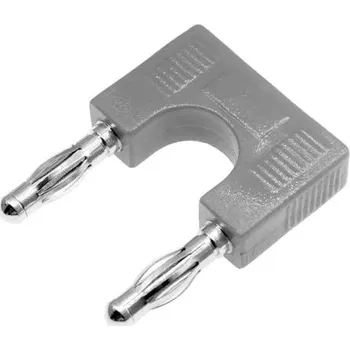 Krokosvorka Banánek, 32A, 4 mm, 30V, Šedá, Samec, materiál kontaktu: Mosaz Banánek