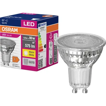 Žárovka OSRAM HOMELIGHTING 4058075096769 LED Energetická třída (EEK2021) F (A - G) GU10 žárovka 6.9 W = 80 W teplá bílá (Ø x v) 50 mm x 50 mm 1 ks