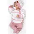 Kojenecká souprava Baby Nellys 3D Lux pletená sada pro miminko s jemným proužkem růžová/bílá, 62
